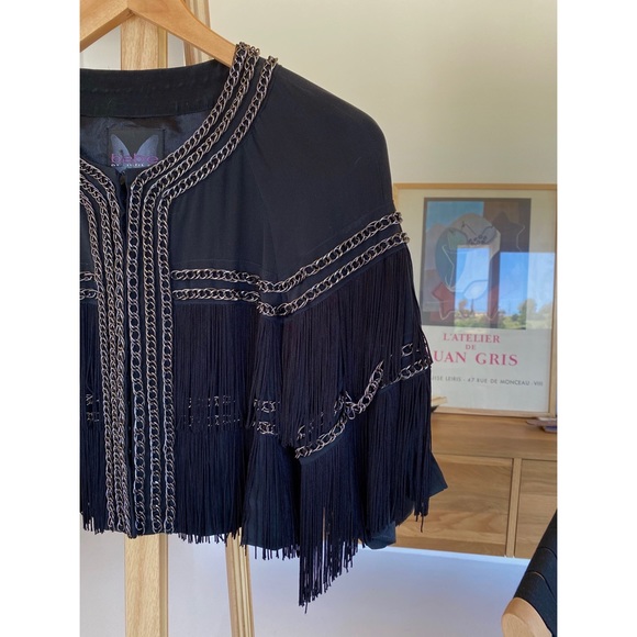 💘BEBE chain link fringe bolero jacket - Picture 2 of 7